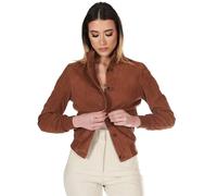 D'Arienzo Bomber Vera Pelle Scamosciata Cognac Donna Camoscio Faty