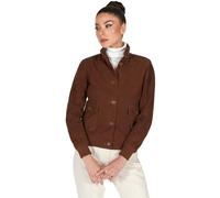 D'Arienzo Bomber in Pelle Scamosciata Marrone Donna Giubbotto con tasconi Vera Pelle Faty M/Marrone