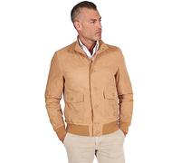D'Arienzo Bomber in Pelle Uomo Beige Renna Giubbino Vera Pelle Alex Bottoni 50/Beige