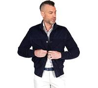 D'Arienzo Bomber in Pelle Uomo Blu Renna Camoscio Scamosciato Vera Pelle Giacca Primavera Giubbotto Alex Bottoni 54/Blu