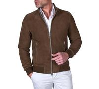 D'Arienzo Bomber Pelle Camoscio Fango Uomo Primaverile Vera Pelle 1006 52/Fango