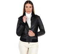 D'Arienzo Bomber Vera Pelle Nera Donna Giubbotto Made in Italy Antea