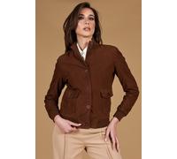 D'Arienzo Bomber Vera Pelle Scamosciata Marrone Donna Faty