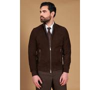 D'Arienzo Bomber Vera Pelle Scamosciata Testa di Moro Primaverile 1006