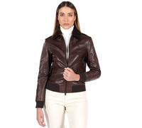 D'Arienzo Bomber Vera Pelle Testa di Moro Donna Made in Italy Antea