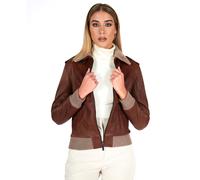 D'Arienzo Bomber Vera Pelle Testa di Moro Donna Vintage Made in Italy Antea