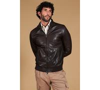 D'Arienzo Bomber Vera Pelle Vintage Testa di moro Uomo Made in Italy 106