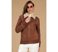 D'Arienzo Bomber Vero Montone Color Cuoio Donna Giubbotto Shearling Vera