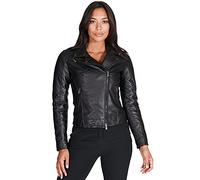 D'Arienzo Chiodo Donna Nero Giacca Biker Giubbotto Moto Vera Pelle Made in Italy KBC XXS/Nero