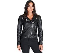 D'Arienzo Chiodo in Pelle Donna Nero Giacca Giubbotto Moto Vera Pelle Made in Italy CHIODO Nero/XXL