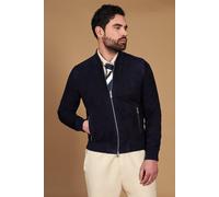 D'Arienzo Giacca Camoscio Renna Blu Uomo Bomber in Pelle Scamosciata Vera Pelle Giacca Primavera Giubbotto Giubbino Gaudil 48/Blu