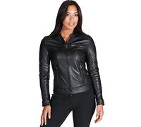 D'Arienzo Giacca Pelle Blu Donna Biker Primavera Vera Pelle Made in Italy Giulia