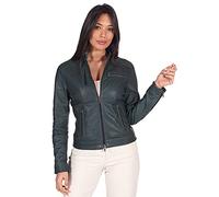 D'Arienzo Giacca Pelle Blu Donna Biker Primavera Vera Pelle Made in Italy Giulia