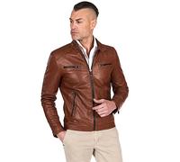 D'Arienzo Giacca Pelle Color Cuoio Uomo Vintage Vera Pelle Made in Italy Hamilton 44/Cuoio