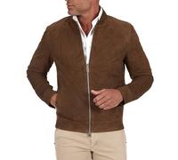 D'Arienzo Giacca Pelle Scamosciata Fango Uomo Primaverile Vera Pelle Made in Italy Marlon 54/Fango