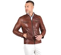 D'Arienzo Giacca Pelle Uomo Cuoio Vintage Giubbotto Made in Italy Hamilton 46/Cuoio