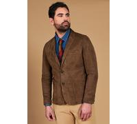 D'Arienzo Giacca Vera Pelle Camoscio Fango Uomo Blazer Made in Italy Luke