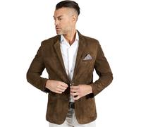 D'Arienzo Giacca Vera Pelle Camoscio Fango Uomo Blazer Made in Italy Luke