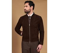 D'Arienzo Giacca Vera Pelle Scamosciata Camoscio Testa di Moro Marlon