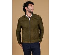 D'Arienzo Giacca Pelle Scamosciata Khaki Uomo Camoscio Primaverile Vera Pelle Made in Italy Marlon 48/Verde