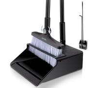 DARIS Set di Scopa e Paletta, Manico Lungo 127 cm, Spazzola Verticale e Paletta combinata per la Pulizia dei Pavimenti, Girevole a 180 Gradi, per casa, Cucina, Ufficio, lobby e terrazza
