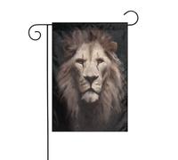 Dark Academia - Bandiera da giardino con leone vintage, 30 x 45 cm, verticale, double face, decorazione per case in campagna