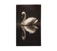 Dark Academia - Bandiere vintage con cigno bianco in acqua, 9 x 1,5 m, con occhielli, decorazioni per la casa per interni ed esterni