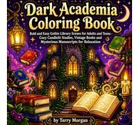 Dark Academia Coloring Book: Bold and Easy Gothic Library Scenes for Adults and Teens - Cozy Candlelit Studies, Vintage Books and Mysterious Manuscripts for Relaxation