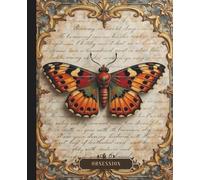 Dark Academia Composition Notebook: Moth Illustration | College Ruled Aesthetic Journal | Vintage Botanical Aesthetic Cover 7.5 x 9.25 in, 110 Pages