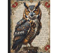 Dark Academia Composition Notebook: Owl Illustration | College Ruled Aesthetic Journal for School & Writing | 7.5 x 9.25 in, 110 Pages