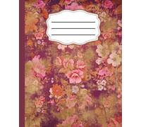Dark Academia Composition Notebook Vintage Floral: 120 Lined wide rule pages, 7.5 x 9.25 inches, for school, college, office supply, journal, diary, self care, gift