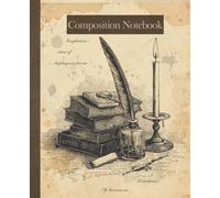 Dark Academia Composition Notebook: Vintage Forbidden Library Aesthetic, Ancient Books and Quill Illustration, College Ruled Lined Paper for Writers and Bibliophiles, 110 Pages, 7.5 x 9.25 inch.