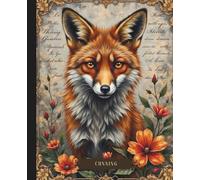 Dark Academia Composition Notebook: Vintage Fox Illustration | College Ruled Aesthetic Journal | Botanical Style Cover 7.5 x 9.25 in, 110 Pages