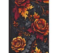 Dark Academia Fall Notebook | Goth Vintage Floral Journal | Teens, Young Adults: 120 College pages, 8.5 x 11 inches, school, college, office supply, diary, gift