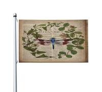 Dark Academia French Dragonfly Botanical Leaves Flag 3x5 Ft Sided Outside Large Banner, Bandiere da appendere all'esterno con doppia cucitura per cartello da giardino, prato, feste, decorazioni da par
