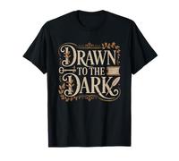 Dark Academia Moth Drawn Flame Book Reader Gotico Candle Maglietta
