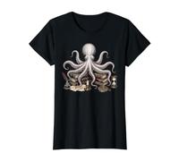 Dark Academia Octopus Libri Maglietta con Stampa Grafica Economica
