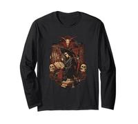 Dark Academia Witch Reading Book Gothic Library Maglia a Manica
