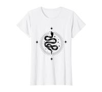 Dark Academia Witchy Snake Tarocchi Estetico Celeste Boho Maglietta con Stampa Grafica Economica, Donna, Bianco, XL