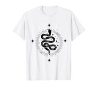 Dark Academia Witchy Snake Tarocchi Estetico Celeste Boho Maglietta con Stampa Grafica Economica, Uomo, Bianco, L