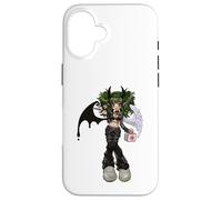 Dark Angel Demon Emo Baddie Grunge Y2K Gothic Nursecore Custodia per iPhone 16
