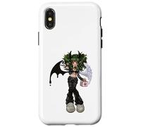 Dark Angel Demon Emo Baddie Grunge Y2K Gothic Nursecore Custodia per iPhone X/XS
