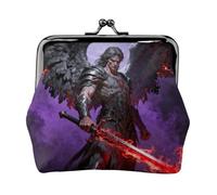 Dark Angel Wings - Portamonete da donna in pelle con chiusura a bacio