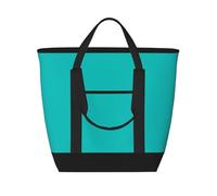 Dark-aqua - Borsa termica per alimenti, borsa termica per la spesa, con cerniera superiore, per viaggi, picnic