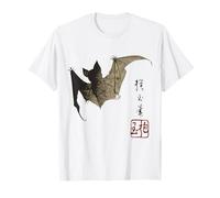Dark Bat Japanese Ink Wash Traditional Asian Art Maglietta