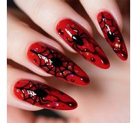 Dark Bleaching Falso Piano Lungo Aggiuntivo Nero Opaco Persist Riciclabile Sottile per Pelle Delicata Incidenti Halloween Unghie fraudolente