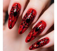 Dark Bleaching Falso Piano Lungo Aggiuntivo Nero Opaco Persist Riciclabile Sottile per Pelle Delicata Incidenti di Halloween Eleganti Punte Scure