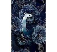 Dark blue moody floral art with monogramed letter "C": A lined notebook personalized with you initial on the front