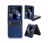 (Dark Blue, Multicolor) For ZTE nubia Flip2 5G A404ZT Case with Card Slot Dot Pattern Imprint PC + PU Leather Phone Cover -