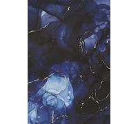 Dark Blue Transparent Waves Notebook: 6x9 Gray Lined Journal | Night Concept Cover with Gold Glitter on a Water-textured Background